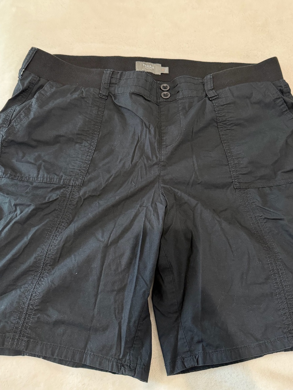 torrid Black Cargo Shorts with Stretch Waist